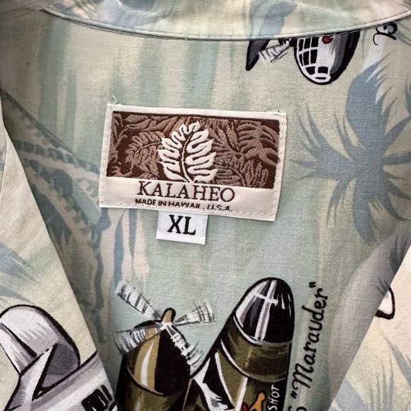 Kalaheo Mens Hawaiian Style WW2 American Bombers Planes Mens Shirt XL Ha… - Picture 3 of 5
